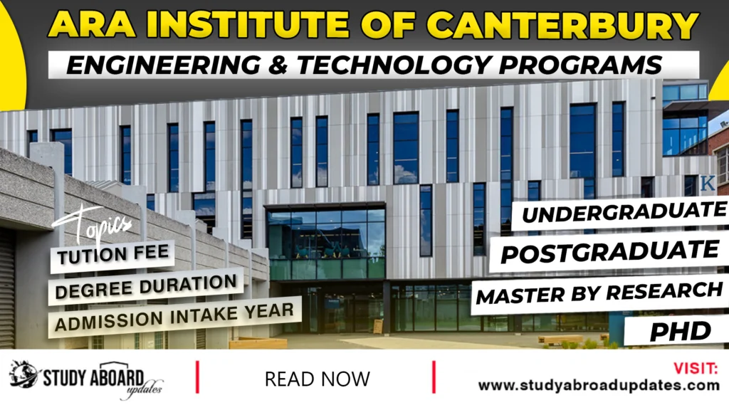 Ara Institute of Canterbury Engineering & Technology Programs