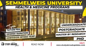 Semmelweis University Health & Medicine Programs