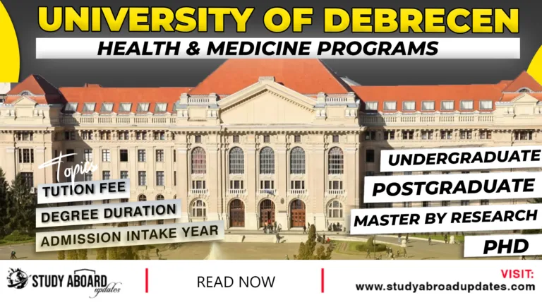 University of Debrecen Health & Medicine Programs