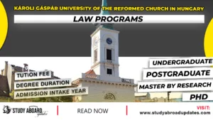 károli gáspár university of the reformed church in hungary Law Programs