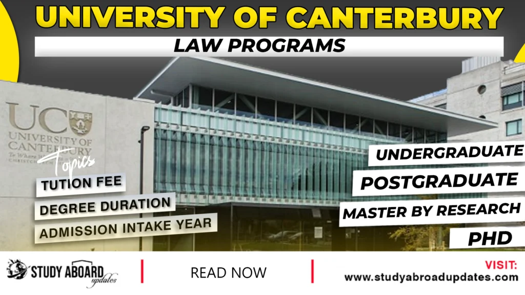 University of Canterbury Law Programs