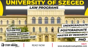 University of Szeged Law Programs