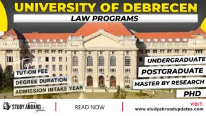 University of Debrecen Law Programs