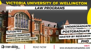 Victoria University of Wellington Law Programs