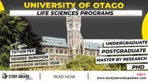 University of Otago Life Sciences Programs