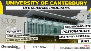 University of Canterbury Life Sciences Programs