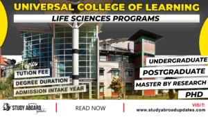 Universal College of Learning Life Sciences Programs