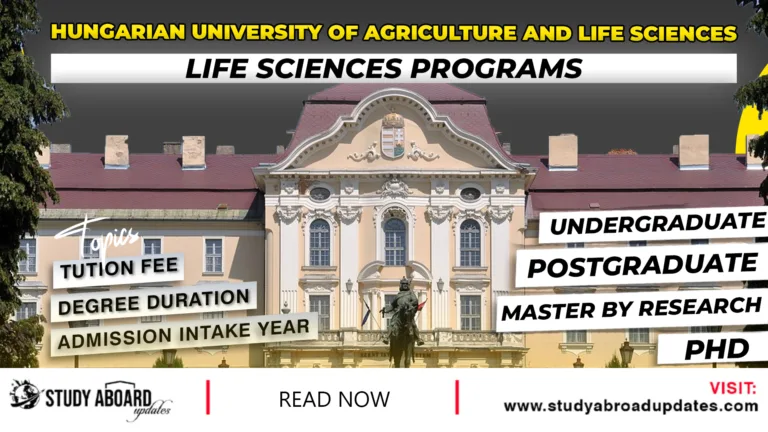 Hungarian University of Agriculture and Life Sciences Life Science Programs