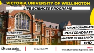 Victoria University of Wellington Life Sciences Programs