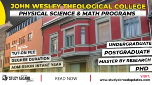John Wesley Theological College Physical Science & Math Programs