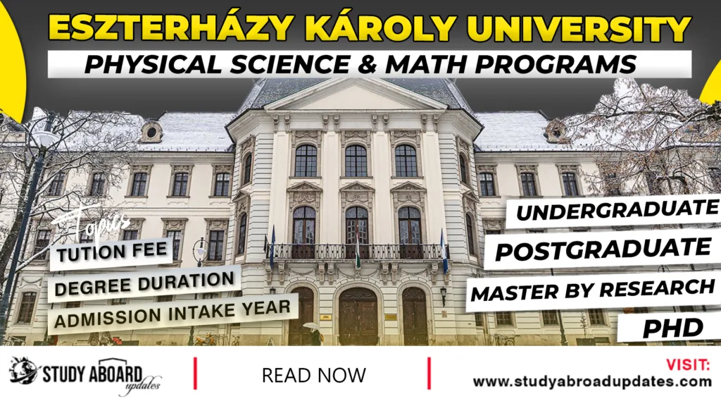 Eszterházy Károly University Physical Science & Math Programs