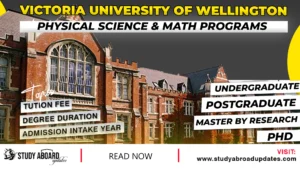 Victoria University of Wellington Physical Science & Math Programs