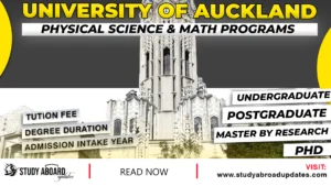 University of Auckland Physical Science & Math Programs