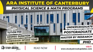 Ara Institute of Canterbury Physical Science & Math Programs