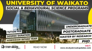 University of Waikato Social & Behavioural Science Programs
