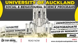 University of Auckland Social & Behavioural Science Programs