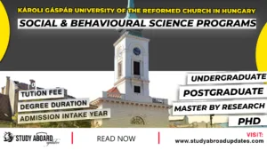 károli gáspár university of the reformed church in hungary Social & Behavioural Science Programs