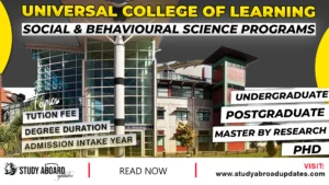Universal College of Learning Social & Behavioural Science Programs