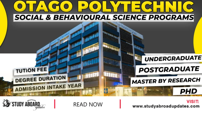 Otago Polytechnic Social & Behavioural Science Programs