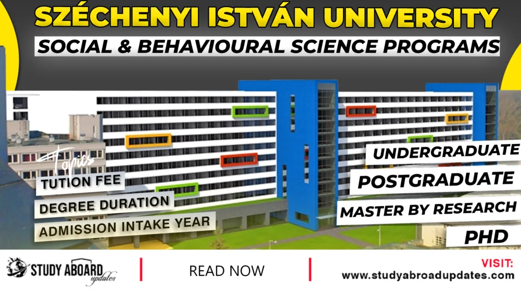 Széchenyi István University Social & Behavioural Science Programs