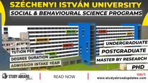 Széchenyi István University Social & Behavioural Science Programs