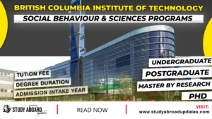 British Columbia Institute of Technology Social behaviour & Sciences Programs