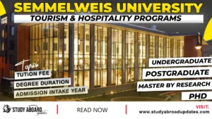 Semmelweis University Tourism & Hospitality Programs