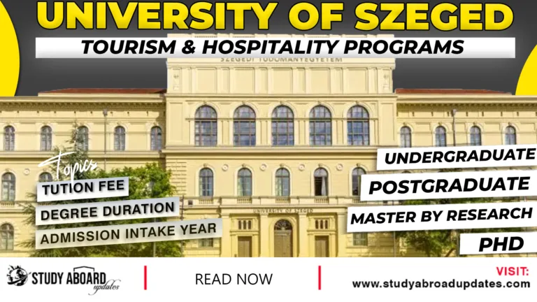 University of Szeged Tourism & Hospitality Programs