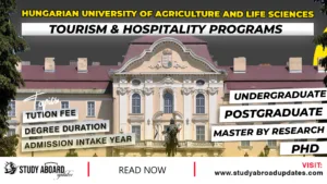 Hungarian University of Agriculture and Life Sciences Tourism & Hospitality Science Programs