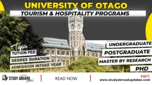 University of Otago Tourism & Hospitality Programs