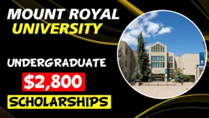 Mount Royal University scholarship undergraduate