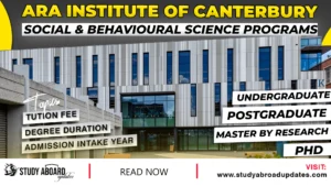 Ara Institute of Canterbury Social & Behavioural Science Programs