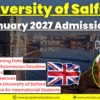 University of Salford January 2027 Admissions