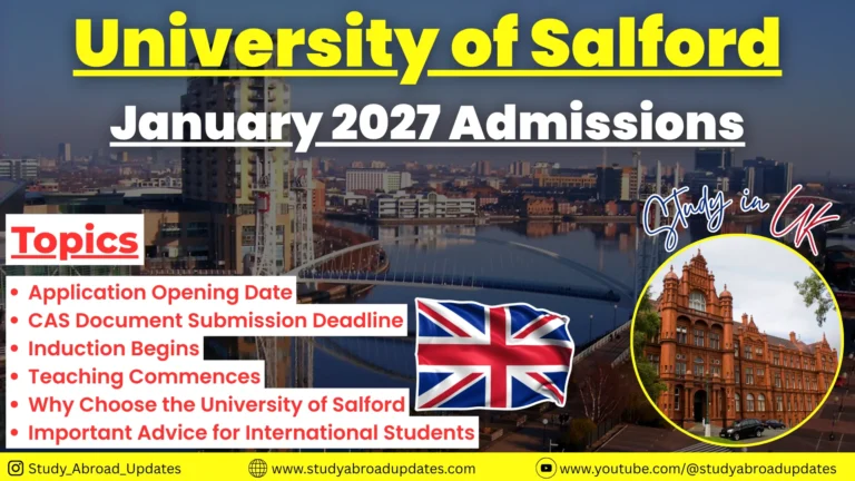 University of Salford January 2027 Admissions