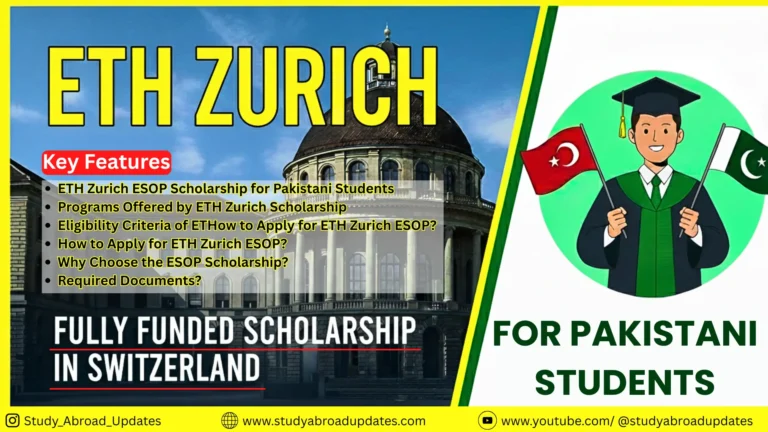 ETH ZURICH Scholarship For Pakistani Students
