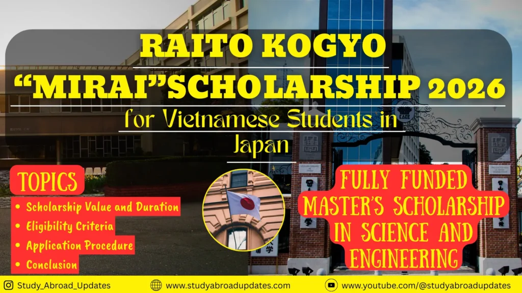 Raito Kogyo“Mirai”Scholarship 2026