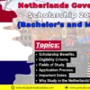 Netherlands Government Scholarship 2026–27 (Bachelor’s and Master’s)