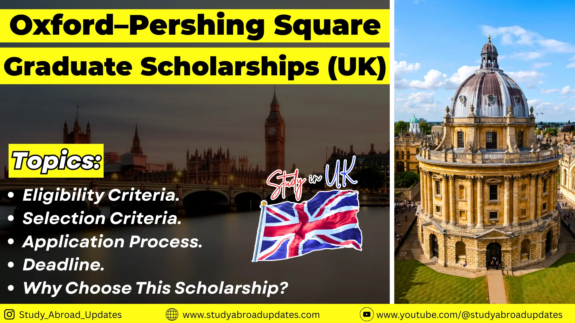 Oxford-Pershing Square Graduate Scholarships (UK) - Study Abroad Updates