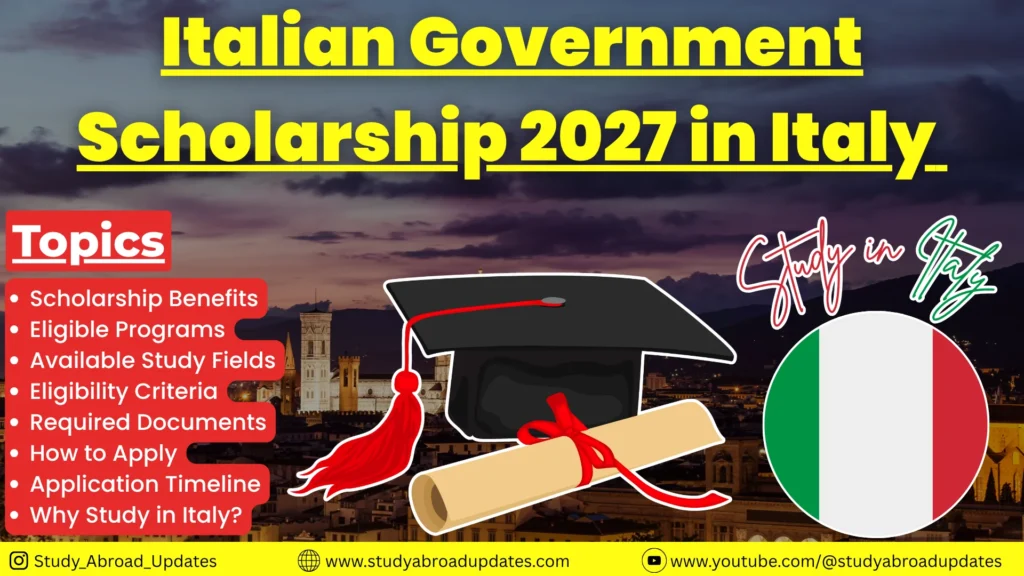 Italian Government Scholarship 2027 in Italy