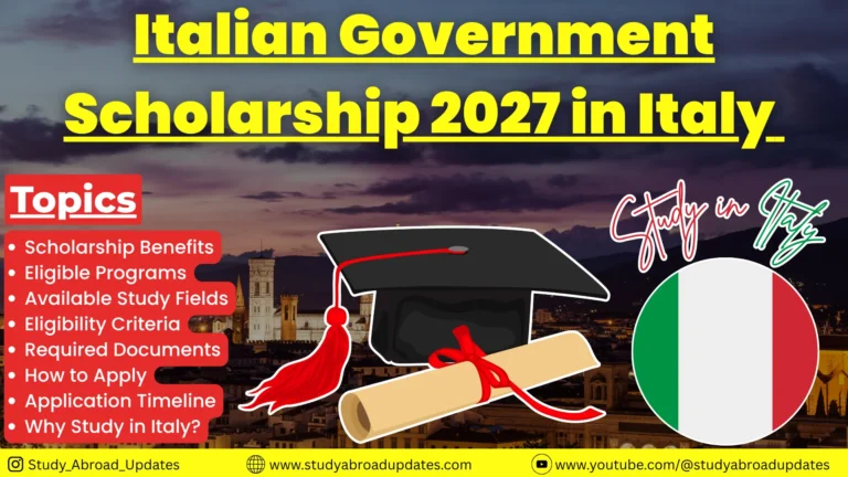 Italian Government Scholarship 2027 in Italy