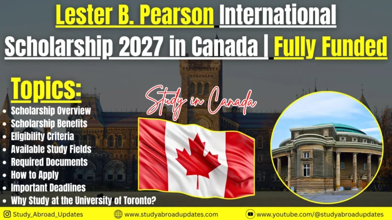 Lester B. Pearson International Scholarship 2027 in Canada