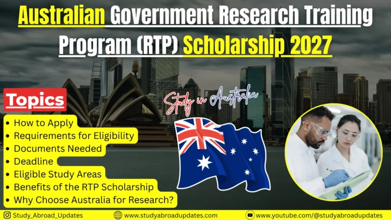 Australian Government Research Training Program (RTP) Scholarship 2027
