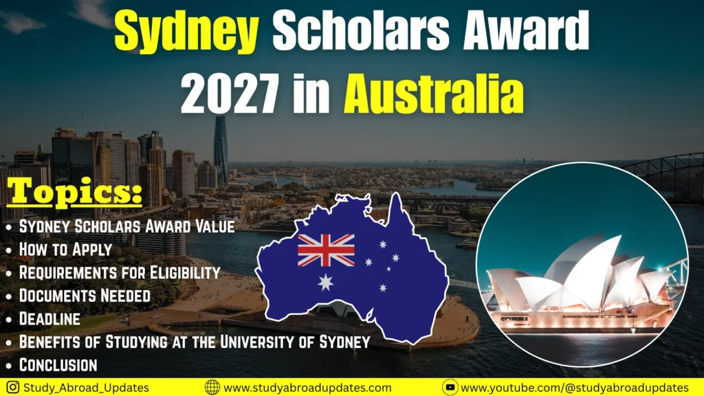 Sydney Scholars Award 2027 in Australia