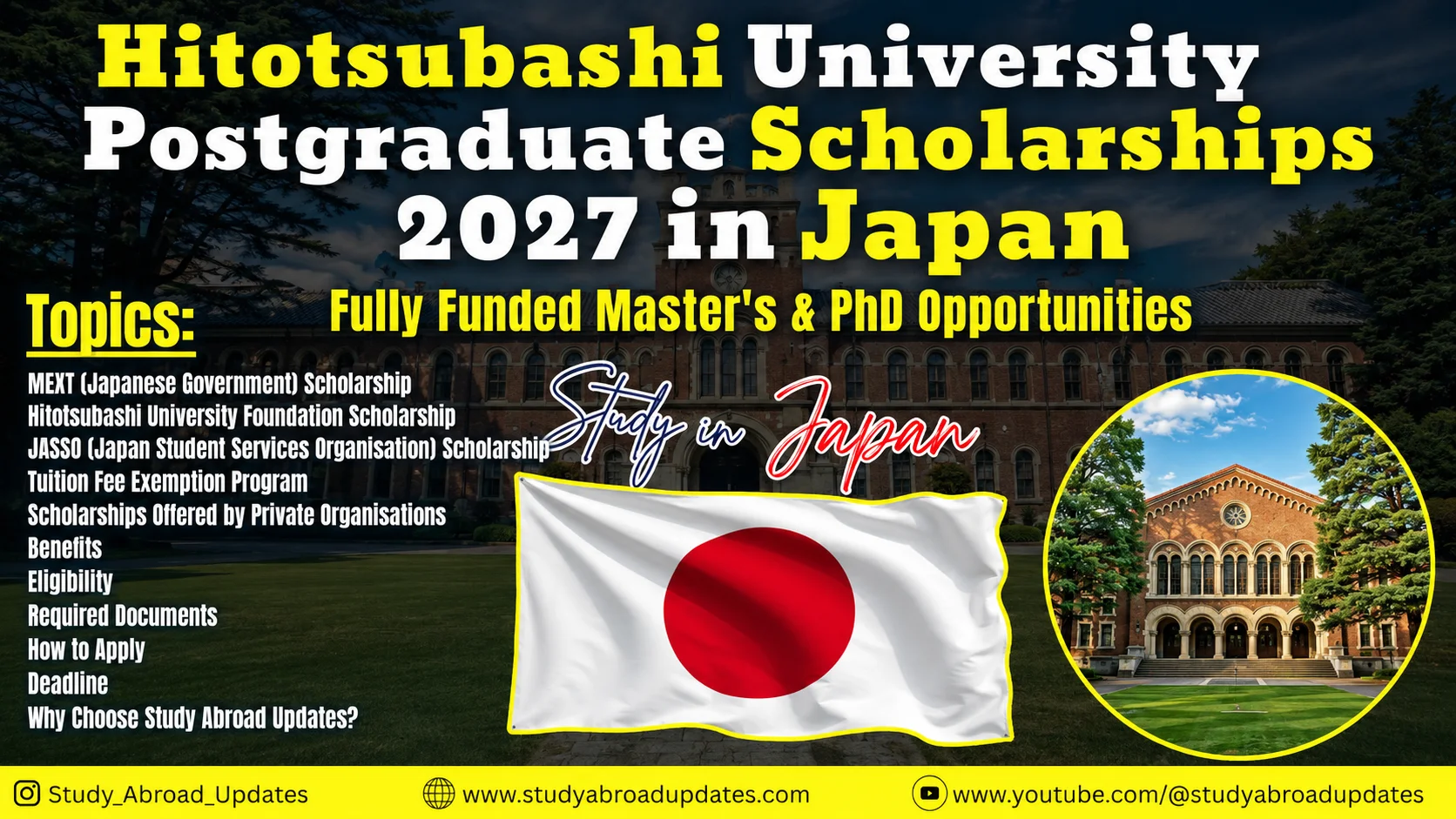 Hitotsubashi University Postgraduate Scholarships