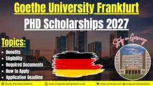 Goethe University Frankfurt PhD Scholarships 2027
