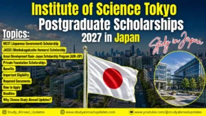 Institute of Science Tokyo Postgraduate Scholarships 2027 in Japan
