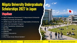 Niigata University Undergraduate Scholarships 2027 in Japan