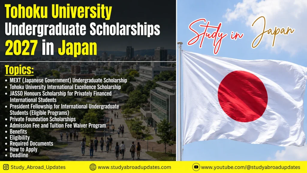 Tohoku University Undergraduate Scholarships 2027 in Japan