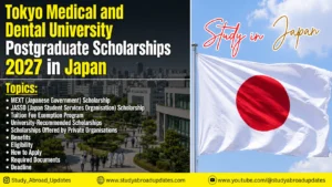Tokyo Medical and Dental University Postgraduate Scholarships 2027 in Japan