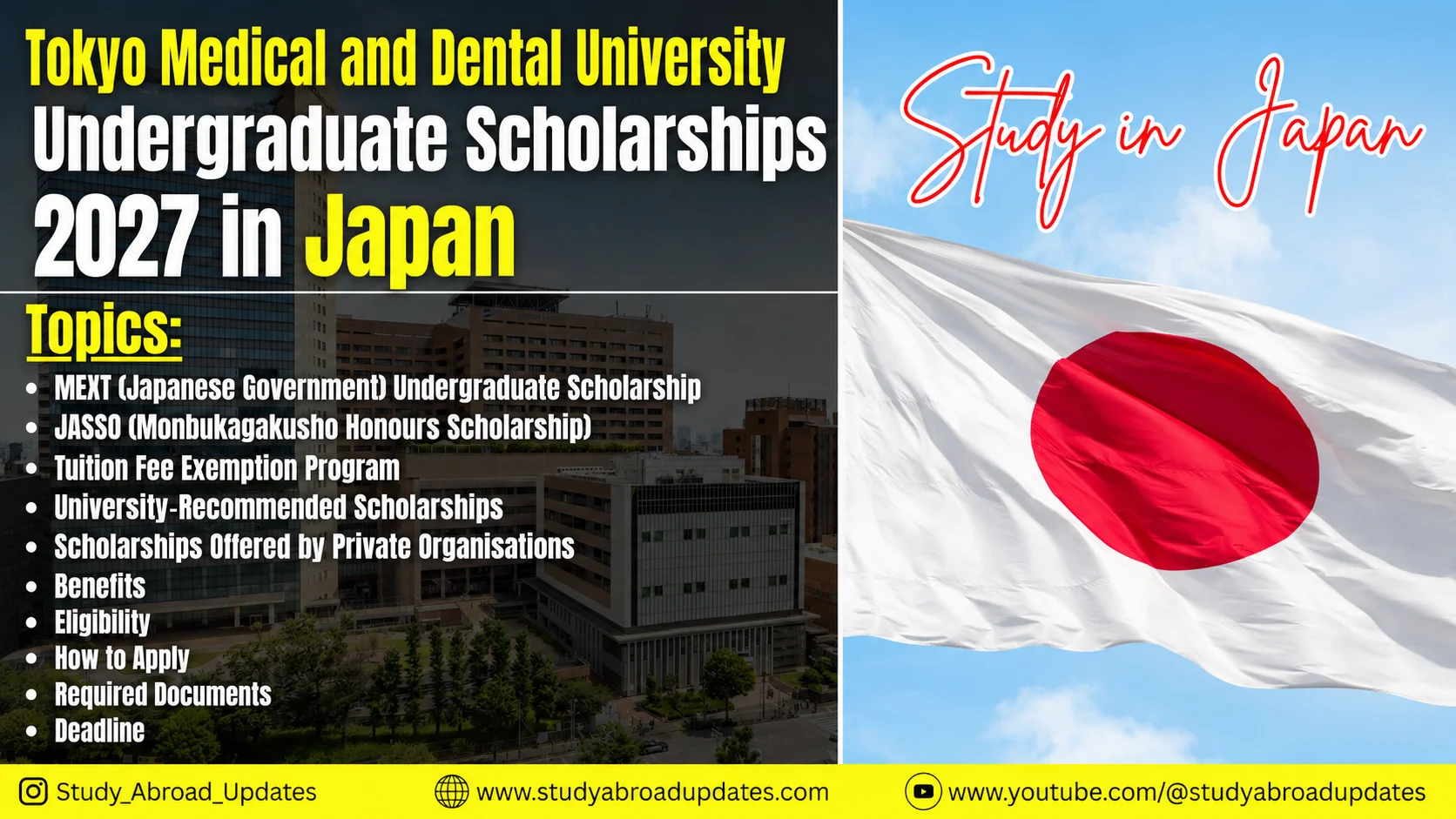 Tokyo Medical and Dental University Undergraduate Scholarships